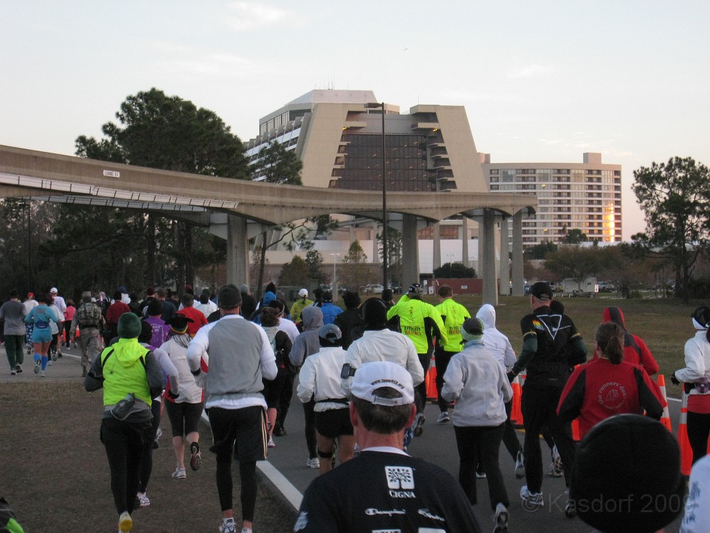 Disney 2010 D2 0230.jpg - January 9-11, 2010 Disney World Florida. Went to run the marathon. Sunday 5:40 AM start the race! Finish, go take a hot shower! Paul drove us over to Kennedy Space Center. Then buffet at Animal Kingdom for dinner!